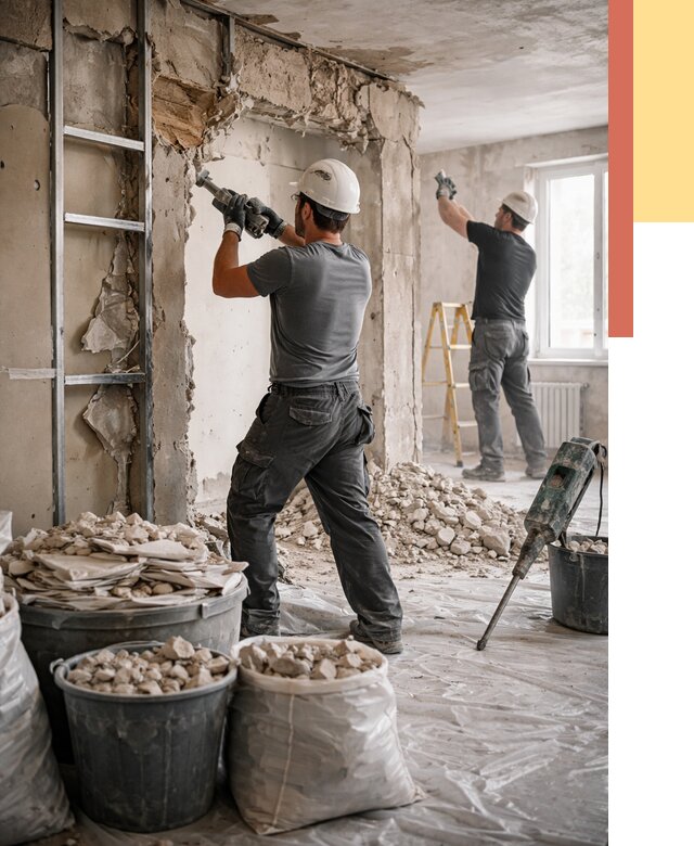 Демонтажные работы в Бердске от 2811 руб. — услуги и цена под ключ | ОТДЕЛОЧНИК-Брд