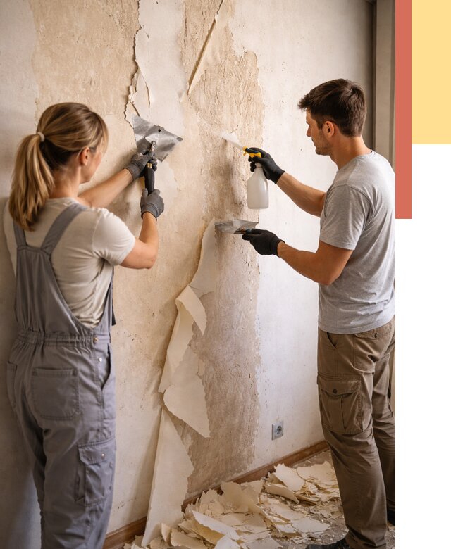 Снятие старых обоев в Бердске от 5466 руб. под ключ недорого | ОТДЕЛОЧНИК-Брд