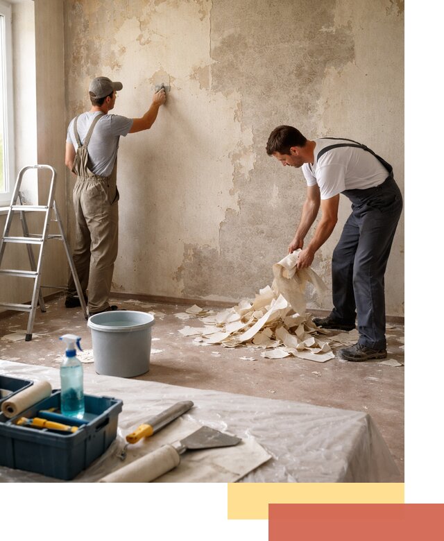 Снятие старых обоев в Бердске быстро и качественно