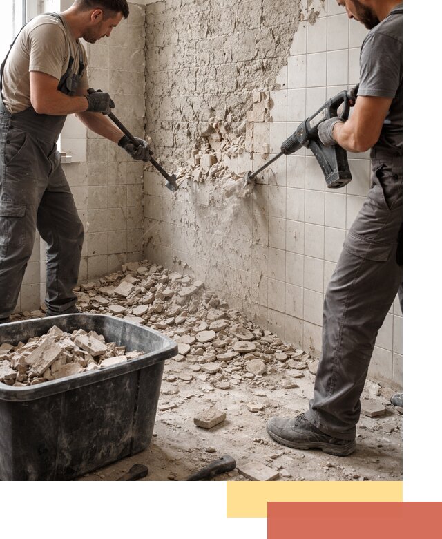 Демонтаж плитки со стен в Бердске быстро и аккуратно