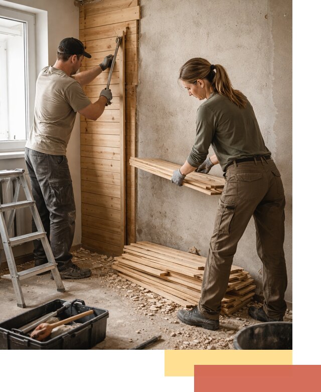 Демонтаж вагонки со стен в Бердске — профессиональный демонтаж