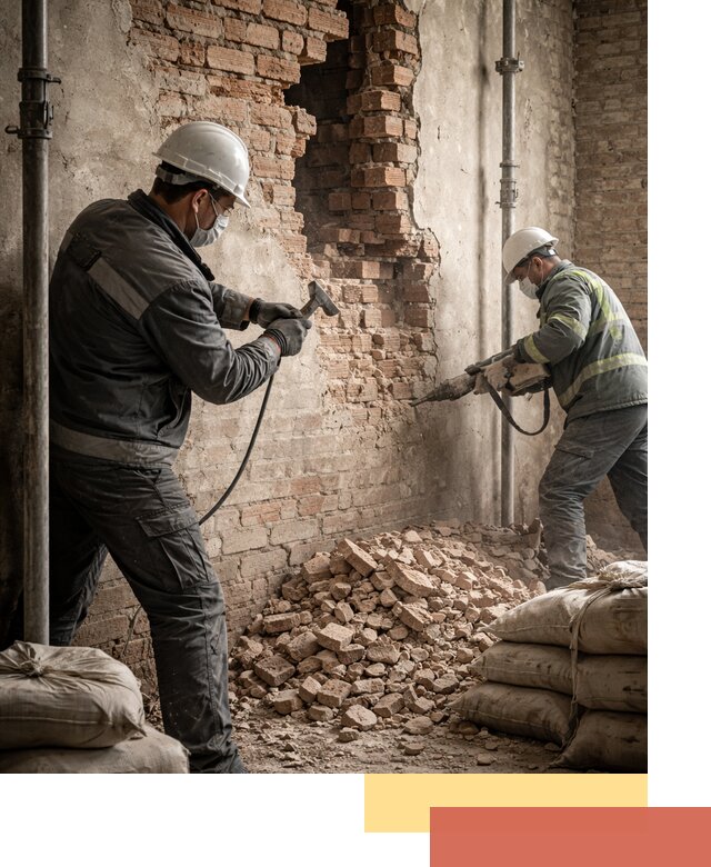 Демонтаж кирпичных стен в Бердске быстро и безопасно