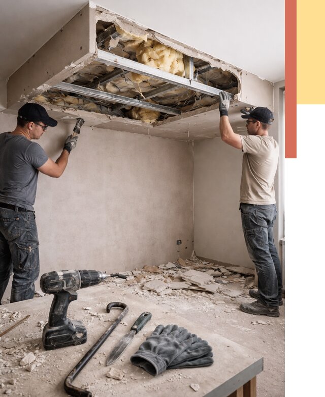 Демонтаж короба из гипсокартона в Бердске от 1583 руб. — быстро и недорого | ОТДЕЛОЧНИК-Брд