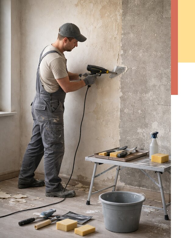 Очистка стен от клея в Бердске от 1926 руб. — снятие и удаление клея со стен | ОТДЕЛОЧНИК-Брд