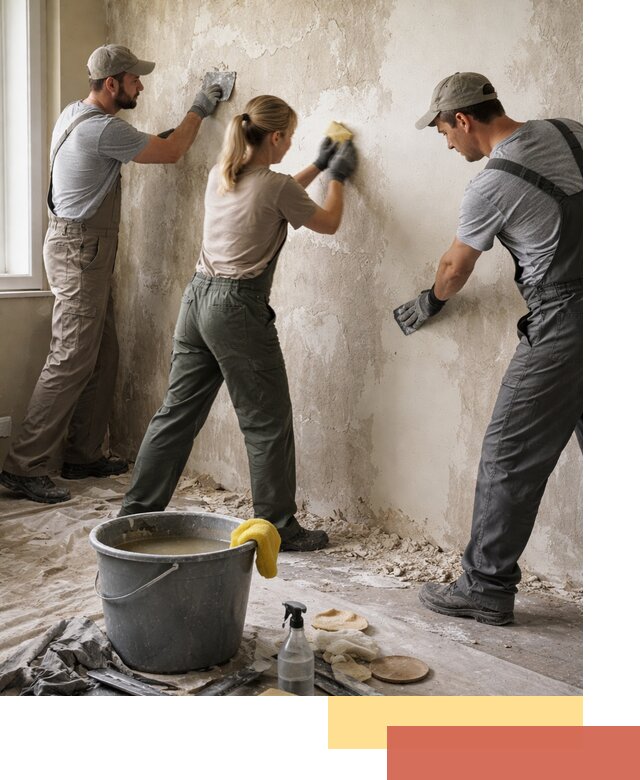 Очистка стен от клея и грунтовки в Бердске качественно и быстро