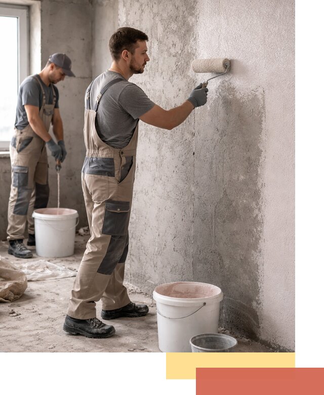 Нанесение бетоноконтакта на стены в Бердске для последующей отделки