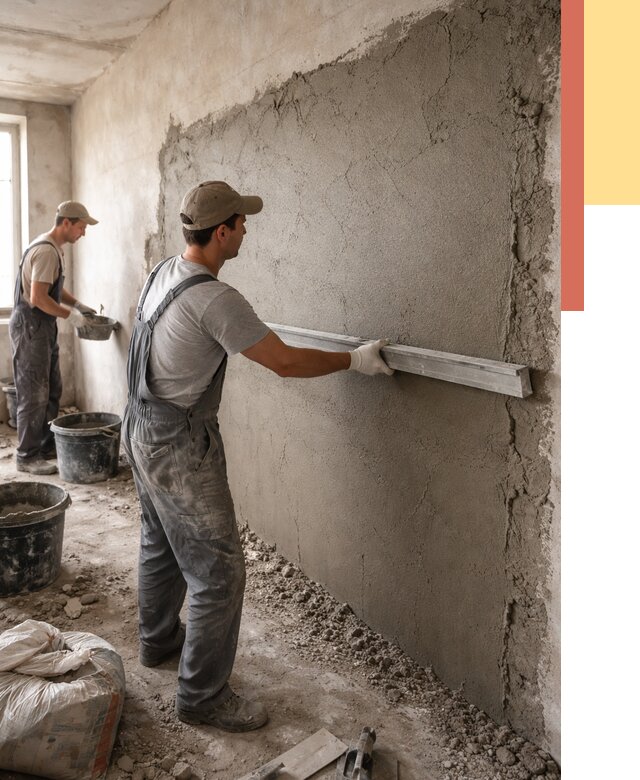 Цементная штукатурка стен в Бердске от 4685 руб/м2 — быстро и недорого | ОТДЕЛОЧНИК-Брд