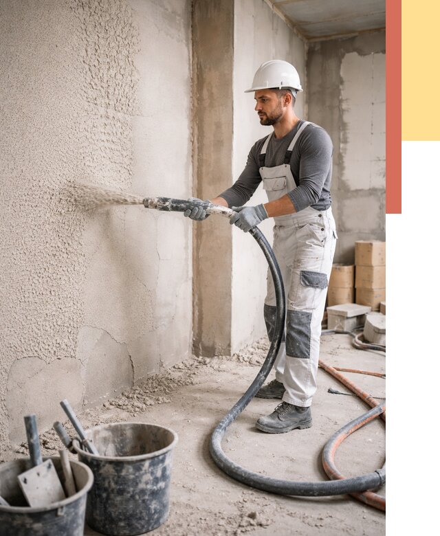 Машинная штукатурка стен в Бердске под ключ от 6768 руб./м2 | ОТДЕЛОЧНИК-Брд