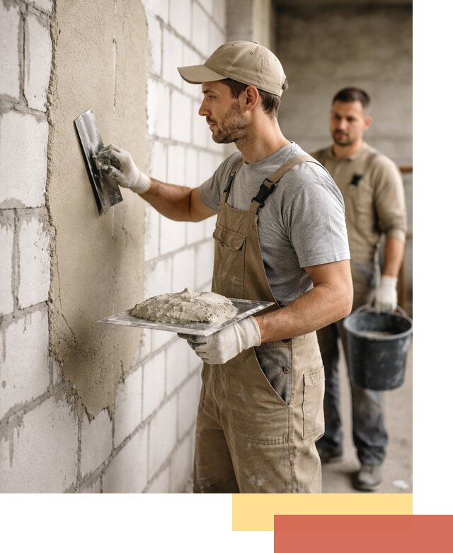 Штукатурка стен из газобетона в Бердске под ключ