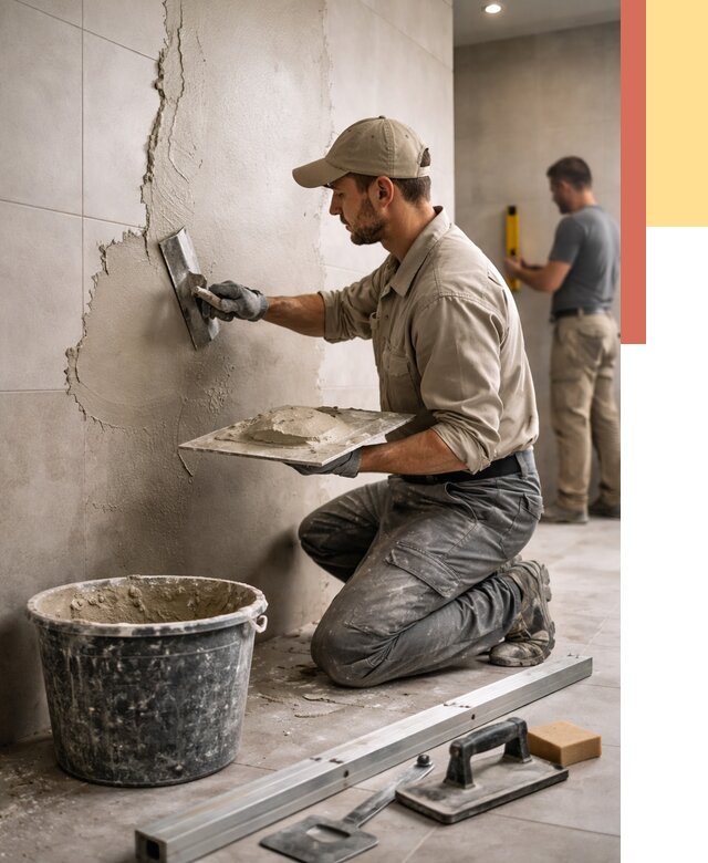 Штукатурка стен в ванной в Бердске от 4685 руб./м² — выравнивание под ключ | ОТДЕЛОЧНИК-Брд