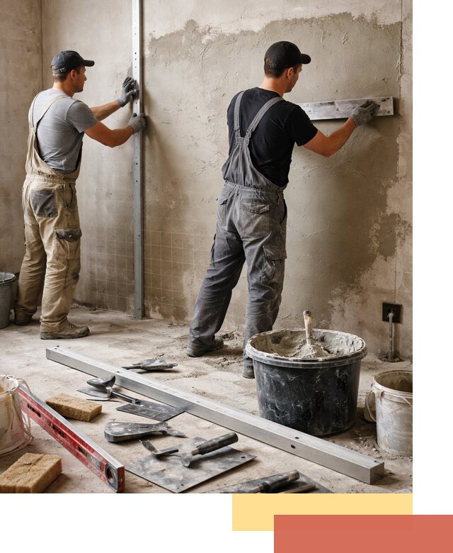 Профессиональная штукатурка стен под плитку в Бердске