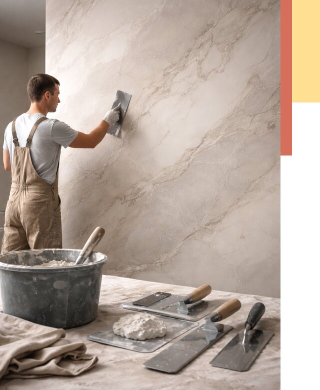 Декоративная штукатурка под мрамор в Бердске от 2915 руб./м² — быстро и недорого | ОТДЕЛОЧНИК-Брд