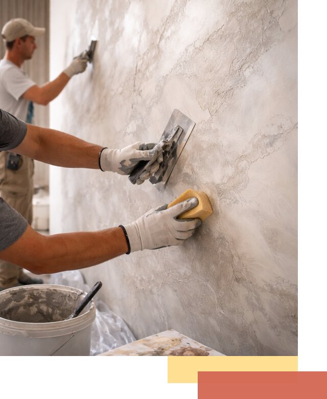 Декоративная штукатурка под мрамор в Бердске для стен и потолков