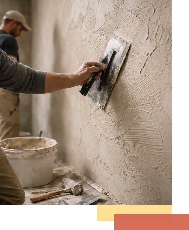 Фактурная штукатурка стен в Бердске — монтаж, отделка, реставрация