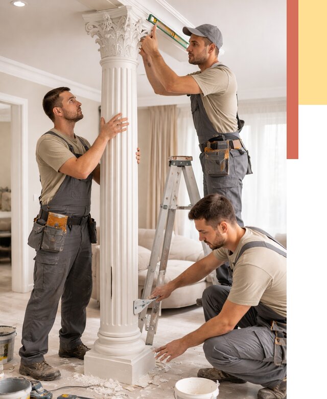 Установка декоративных колонн в Бердске от 12494 руб. под ключ | ОТДЕЛОЧНИК-Брд