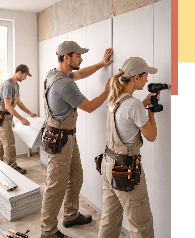 Монтаж ПВХ панелей на стены в Бердске от 469 руб/м2 — быстро и недорого | ОТДЕЛОЧНИК-Брд