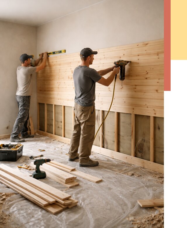 Монтаж деревянной вагонки на стены в Бердске от 7809 руб. | Услуги монтажа вагонки | ОТДЕЛОЧНИК-Брд