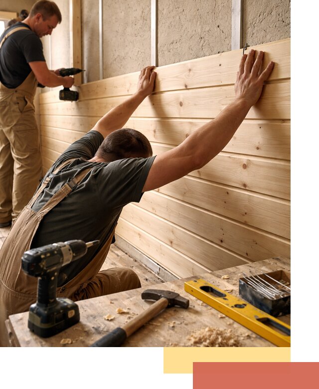 Монтаж деревянной вагонки на стены в Бердске быстро и качественно