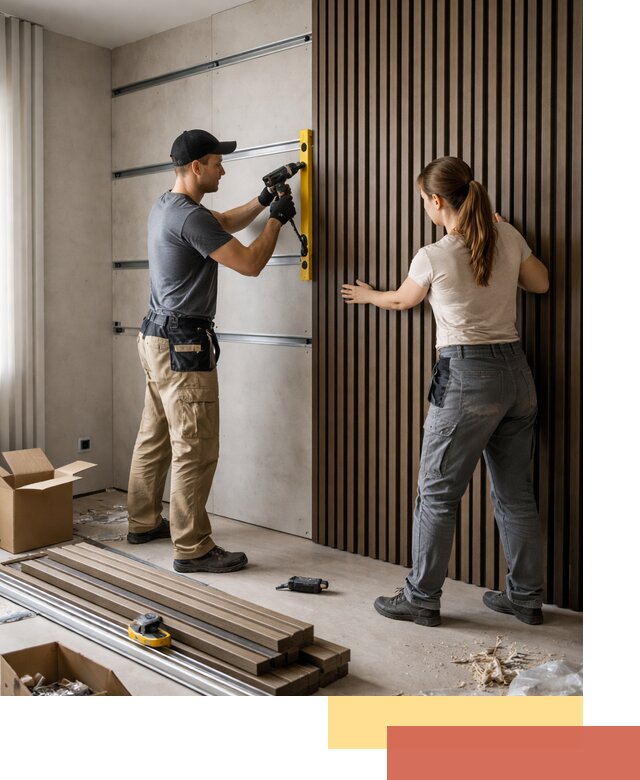 Монтаж реечных панелей на стены в Бердске