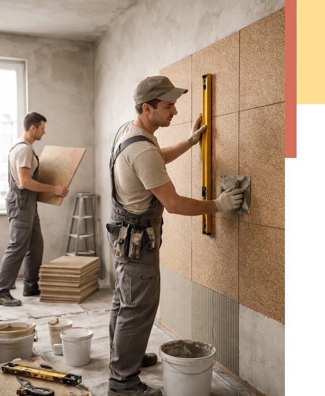 Монтаж пробковых панелей на стены в Бердске от 3644 руб. — ОТДЕЛОЧНИК-Брд