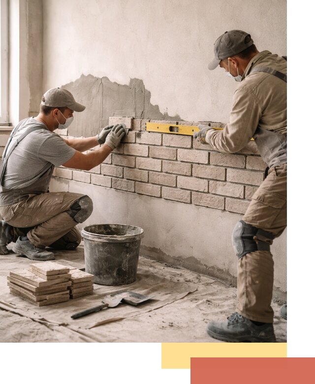 Монтаж декоративного кирпича профессионально в Бердске