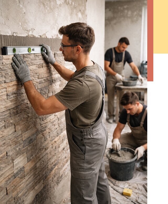 Монтаж искусственного камня в Бердске от 4685 руб. под ключ | ОТДЕЛОЧНИК-Брд