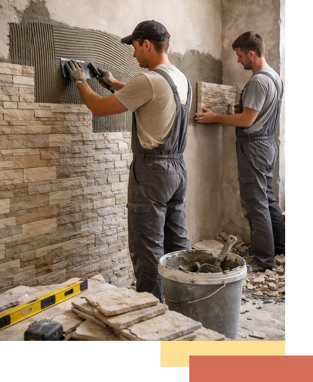 Монтаж искусственного камня в Бердске — облицовка стен и фасадов