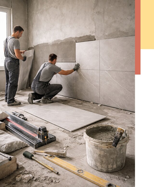 Облицовка стен керамогранитом в Бердске от 4373 руб./м² — услуги под ключ | ОТДЕЛОЧНИК-Брд