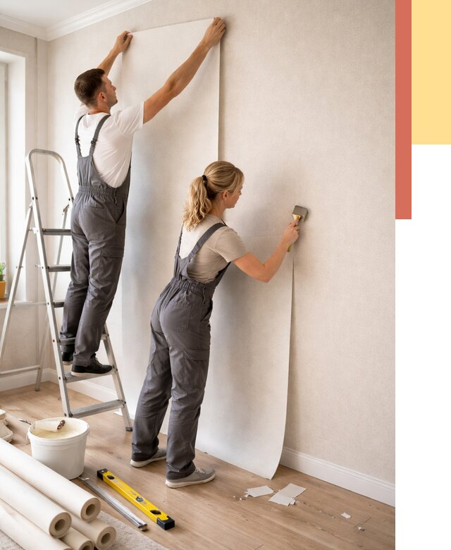 Поклейка флизелиновых обоев в Бердске от 6247 руб. | Быстро и недорого — ОТДЕЛОЧНИК-Брд