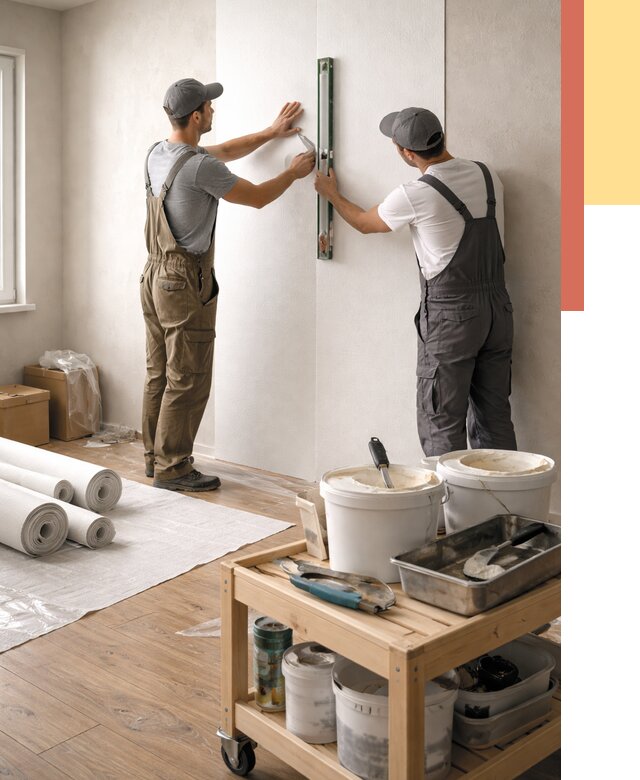 Поклейка стеклообоев в Бердске от 6768 руб. за м2 — быстро и недорого | ОТДЕЛОЧНИК-Брд