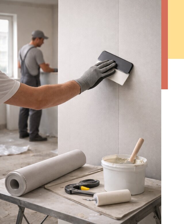 Поклейка обоев под покраску в Бердске от 3644 руб. за м2 | ОТДЕЛОЧНИК-Брд