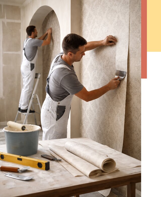 Поклейка обоев на сложные стены в Бердске от 2915 руб. под ключ | ОТДЕЛОЧНИК-Брд