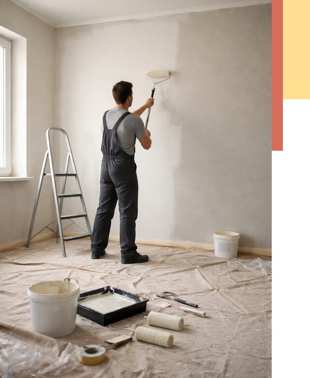 Покраска стен моющейся краской в Бердске от 364 руб./м² — быстро и недорого | ОТДЕЛОЧНИК-Брд