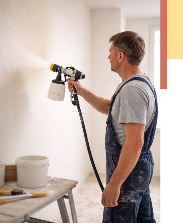 Покраска стен краскопультом в Бердске от 7809 руб. — механизированная покраска | ОТДЕЛОЧНИК-Брд