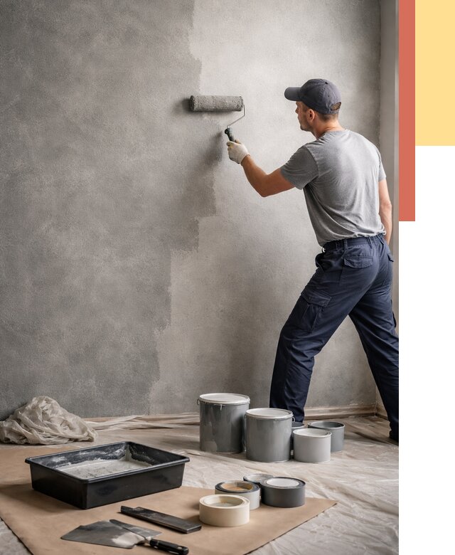 Покраска стен под бетон в Бердске от 677 руб. за м2 — быстро и недорого | ОТДЕЛОЧНИК-Брд