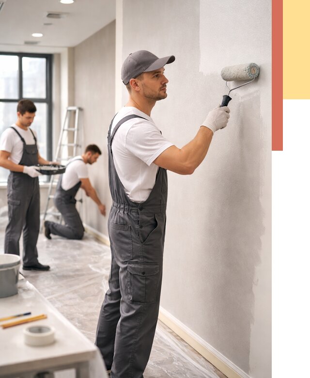 Покраска стен в офисе в Бердске от 8850 руб. — быстро и недорого | ОТДЕЛОЧНИК-Брд