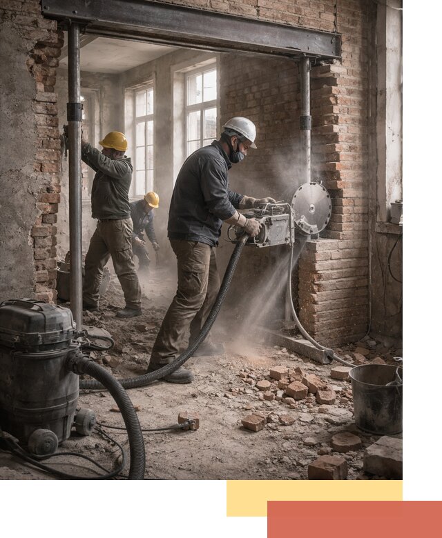 Прорезка проема в стене под дверной или оконный проем в Бердске