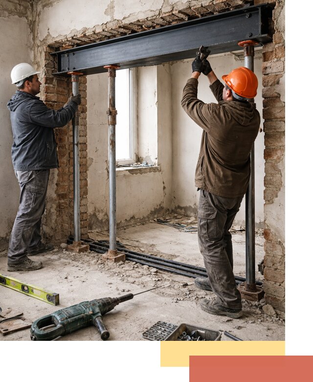 Усиление проема в стене в Бердске для расширения и безопасности