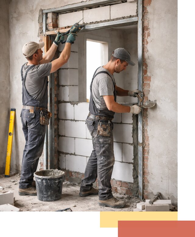 Закладка дверного проема под ключ в Бердске: демонтаж, монтаж, отделка