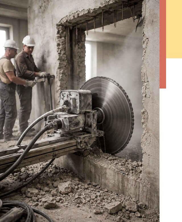 Алмазная резка проемов в Бердске от 4685 руб. быстро и недорого | ОТДЕЛОЧНИК-Брд