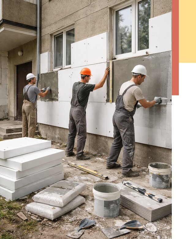 Утепление стен пенопластом в Бердске от 1822 руб. — недорого и под ключ | ОТДЕЛОЧНИК-Брд