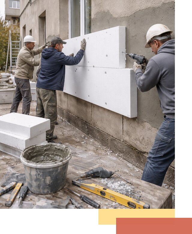 Утепление наружных стен пенопластом в Бердске