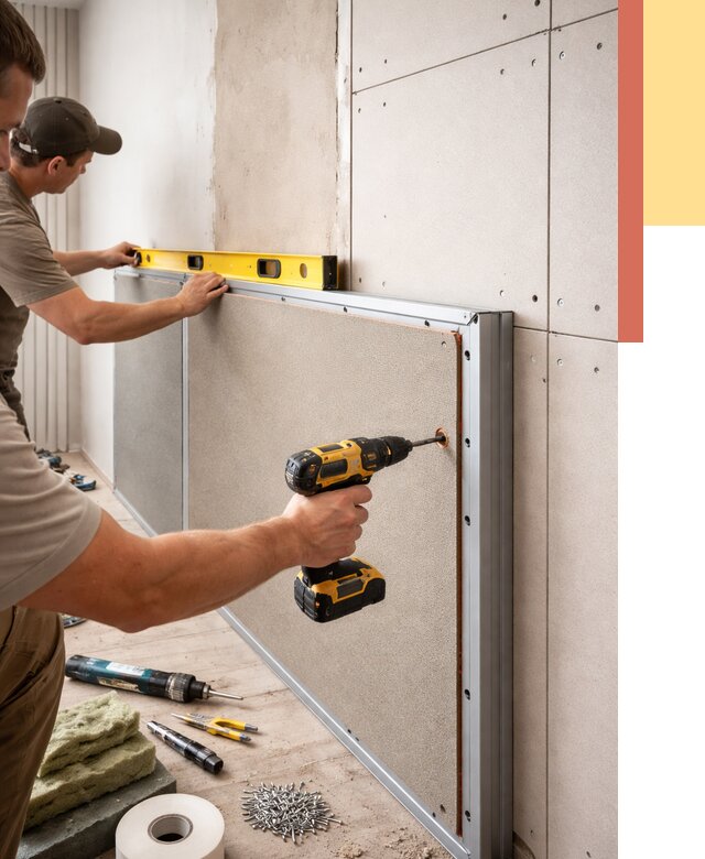 Шумоизоляция стен панелями ЗИПС в Бердске от 2291 руб./м² под ключ | ОТДЕЛОЧНИК-Брд