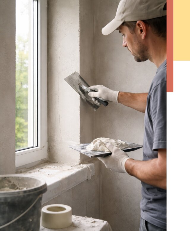 Штукатурка откосов в Бердске от 4685 руб/м² — услуги и выравнивание под ключ | ОТДЕЛОЧНИК-Брд