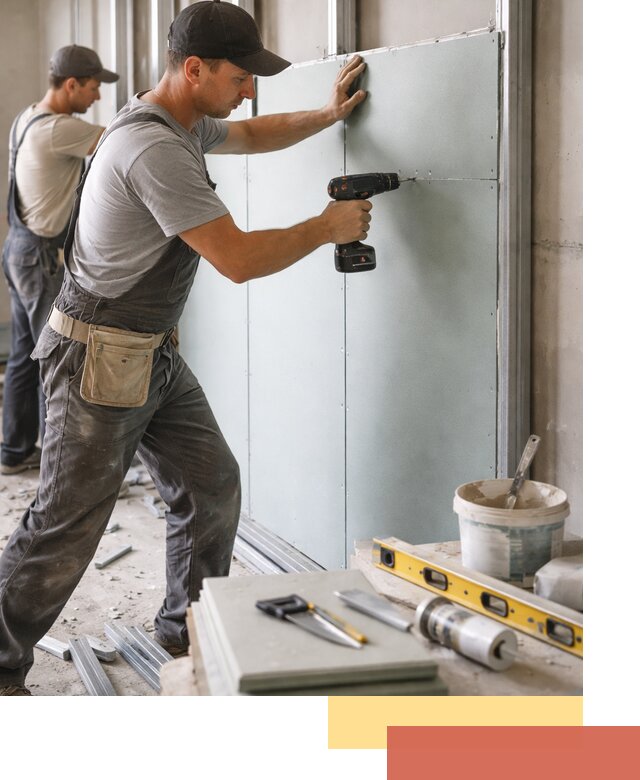 Кладка влагостойких перегородок ПГП в Бердске