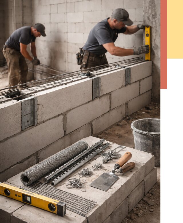 Армирование кладки перегородок в Бердске от 781 руб. под ключ | ОТДЕЛОЧНИК-Брд
