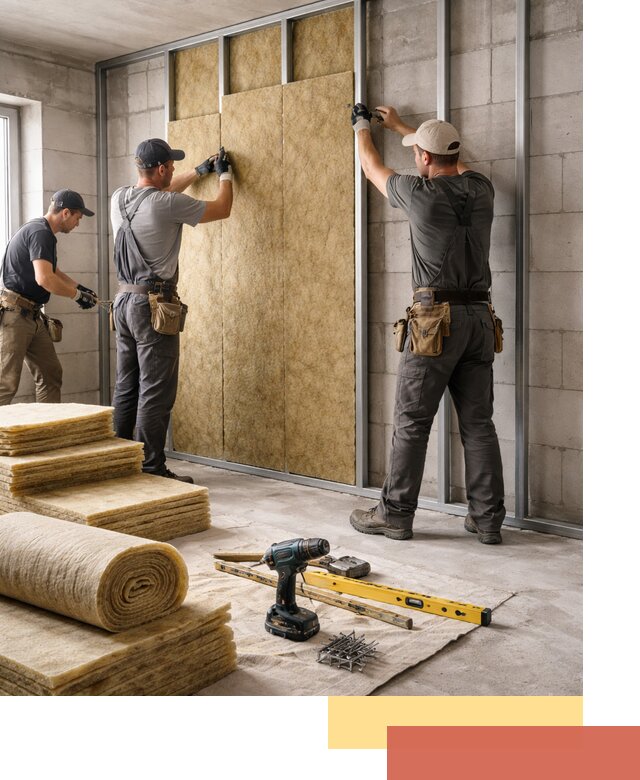 Шумоизоляция перегородок из блоков в Бердске — монтаж и защита шумоизоляцией