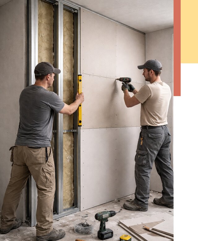 Монтаж двухслойной перегородки из гипсокартона в Бердске от 1510 руб. | ОТДЕЛОЧНИК-Брд