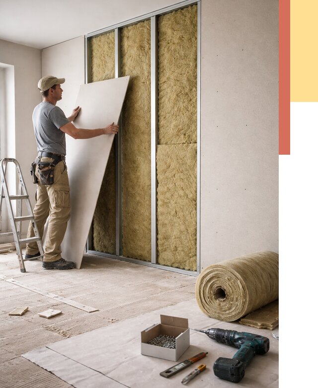 Перегородка из гипсокартона с шумоизоляцией в Бердске от 3249 руб. | ОТДЕЛОЧНИК-Брд