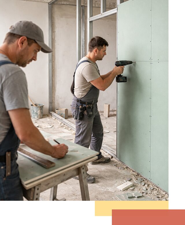 Перегородки из влагостойкого гипсокартона под ключ в Бердске